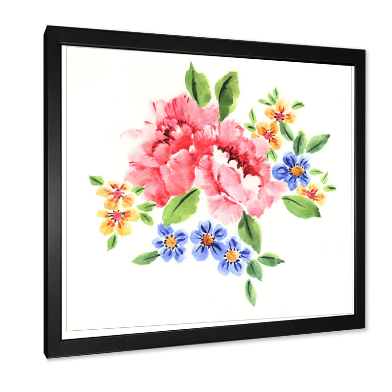 Belles fleurs roses naturelles - sur, Cadre noir, H 16 po x l 16 po x P 1 po