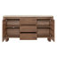 Buffet moderne en bois massif de 63 po avec rangement et plateau en pierre Grier