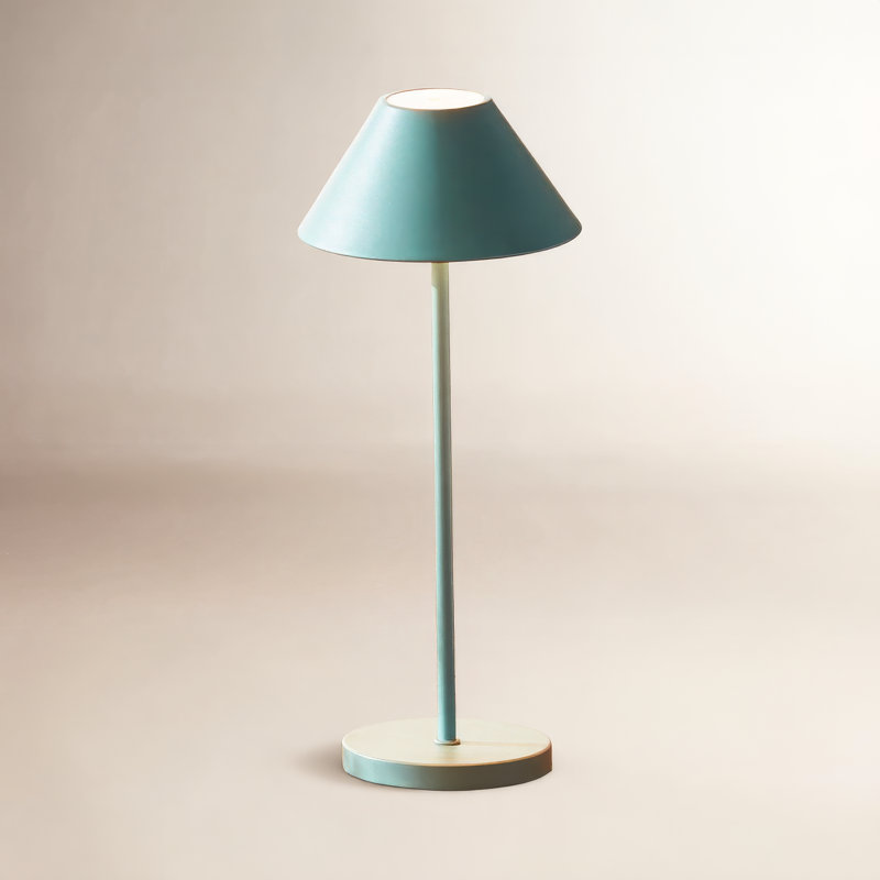 Lampe d'intérieur / d'extérieur à DEL en métal sans cordon, Bleu, Bleu, H 14 po x l 6 po x P 6 po