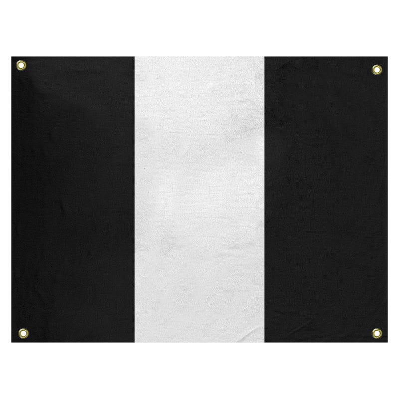 Tapisserie de polyester Baltimore, Pittsburgh, H 26 po x l 36 po x P 1 po, Métal noir/blanc