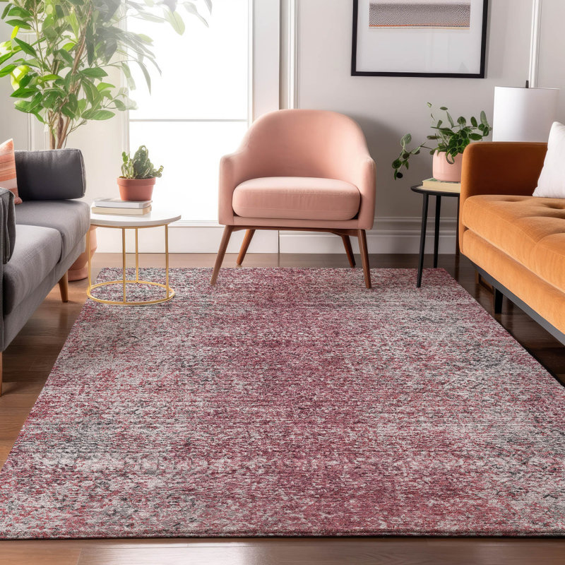 Premium Machine Washable Prisco Merlot Rug, Rectangle 5' x 7'6"