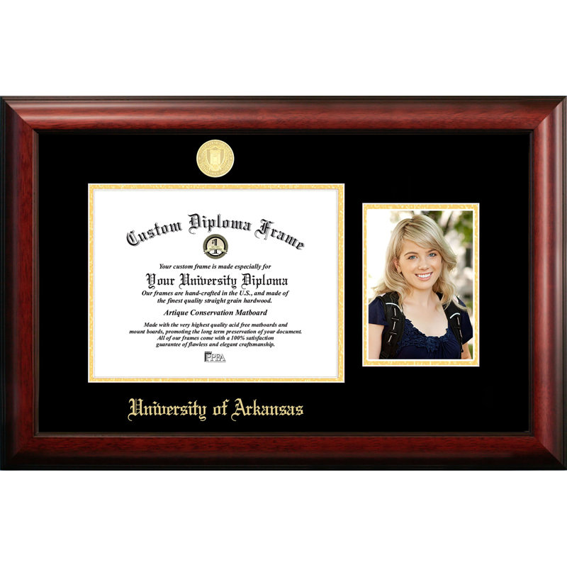 Cadre photo de diplôme en relief université de arkansas, 5 po x 7 po - 8,5 po x 11 po