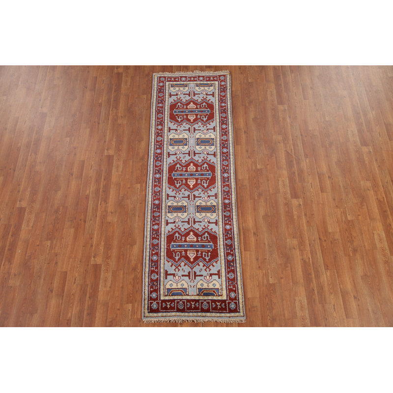 Geometric Traditional  Oriental Runner Rug 3x8