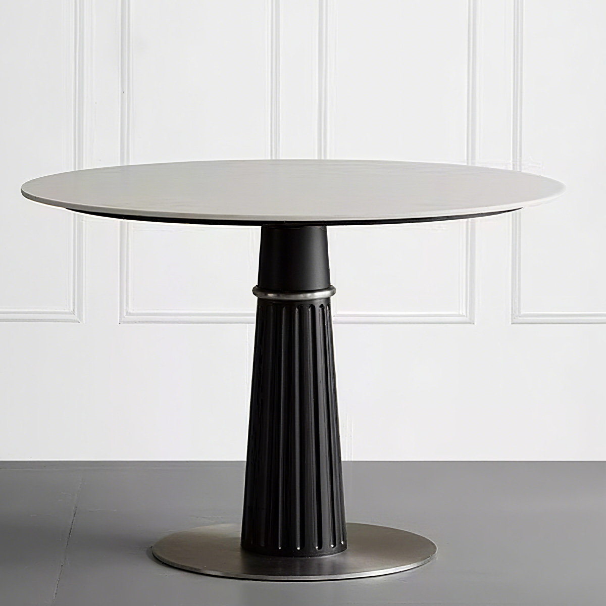 Hokku Designs White&Black Round Sintered Stone Dining table | Wayfair