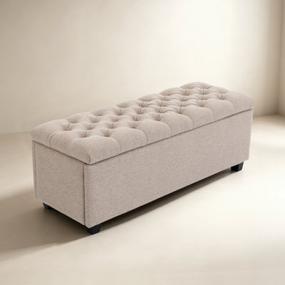 Banc ottoman de rangement classique rembourré
