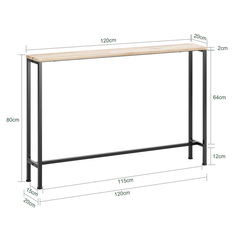 120 cm W Console Table, 80" H x 120" W x 20" D, Beige