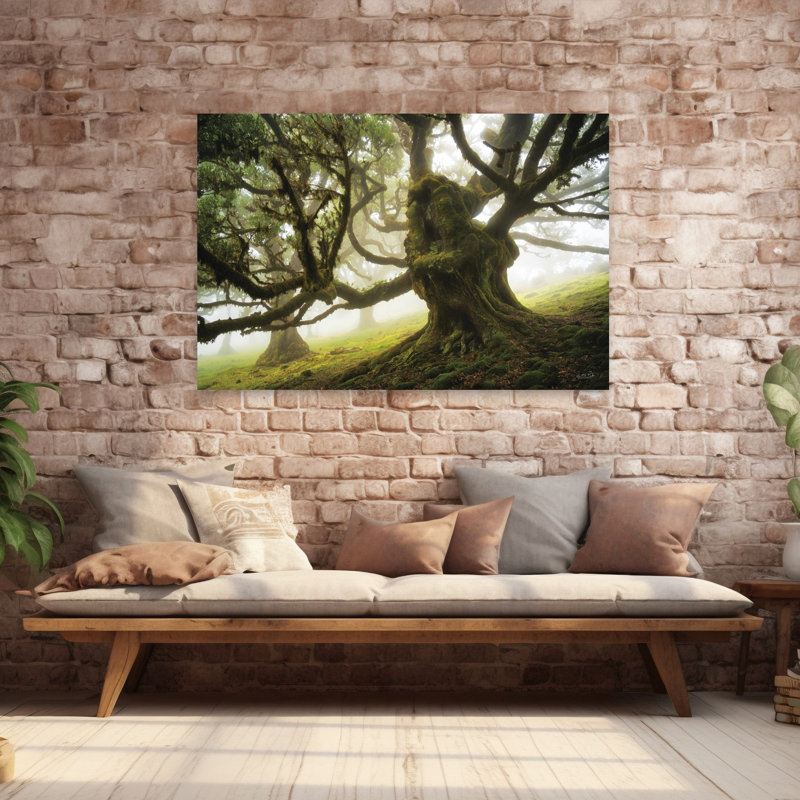 «Forest Monster», art contemporain de paysage forestier abstrait, H 40 po x l 60 po
