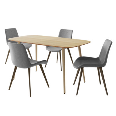 Table de salle à manger de 55 po avec 4 chaises rembourrées
