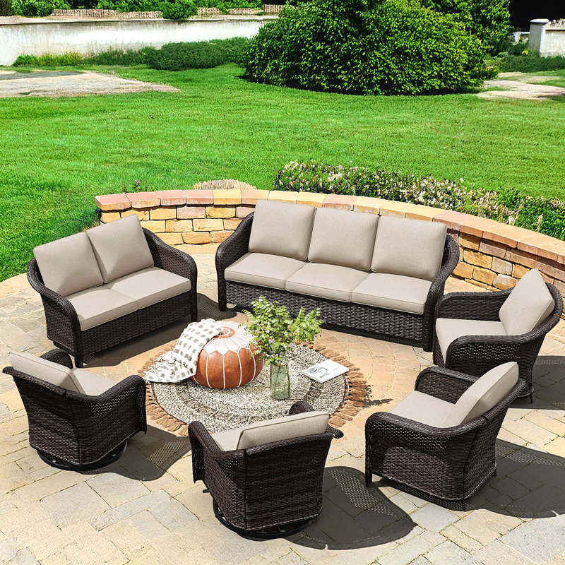 9-Person Outdoor Seating Group, Beige