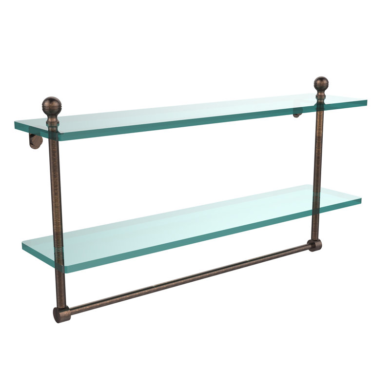 Morosini 2 Piece Tiered Shelf with Towel Bar, Matte Gray