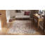Tapis contemporain ivoire en laine à motif floral délavé à bordure florale-124206433