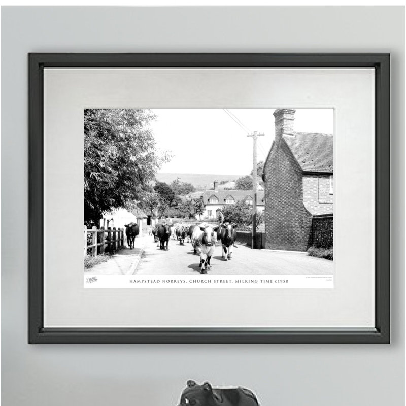 Hampstead Norreys, Church Street, Milking Time C1950 - Single Picture Frame Print, 40cm H X 50cm W x 2cm D