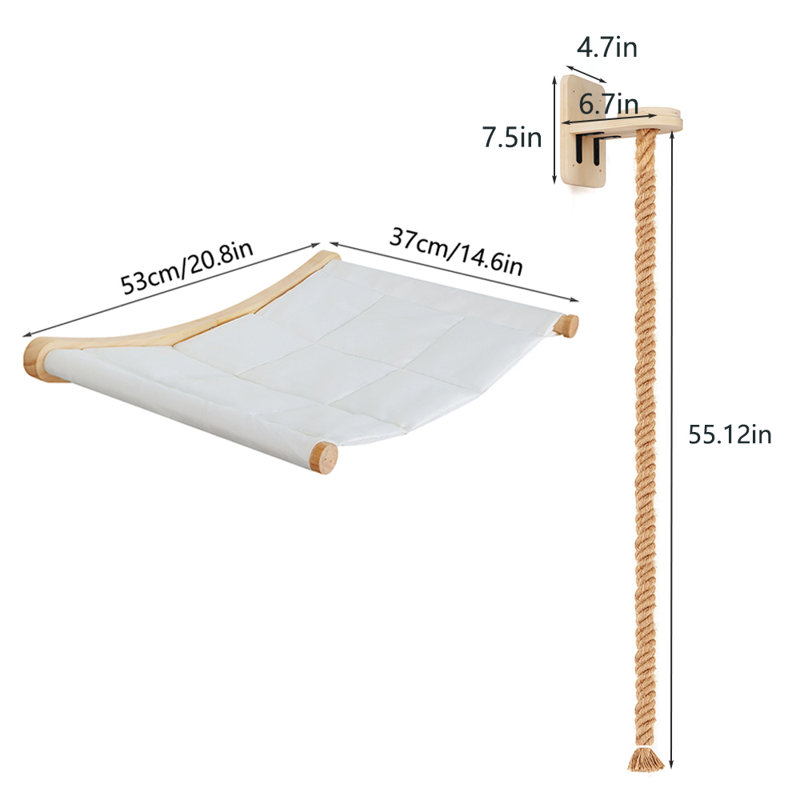 55" Cat Climbing Rope and Hammock Set