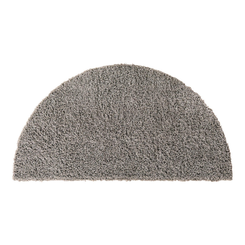 Santosha Cloud Gray Shag Rug, Half-circle 3'1" x 6'1"