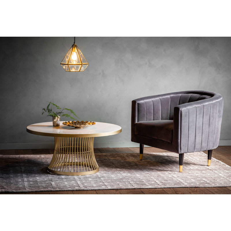 Serefina Frame Coffee Table, White, Champagne
