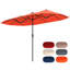Grand parasol de patio 13 pi avec lumières solaires à DEL et manivelle 12 baleines robustes-1378704947