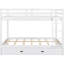 Grand lit superposé en bois blanc avec lit gigogne et cadre, pin de haute qualité, espace de rangement pour lattes solides, fait en espaces partagés