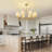 8-Light Modern Dimmable Chandelier With Fabric Shades-1139210077