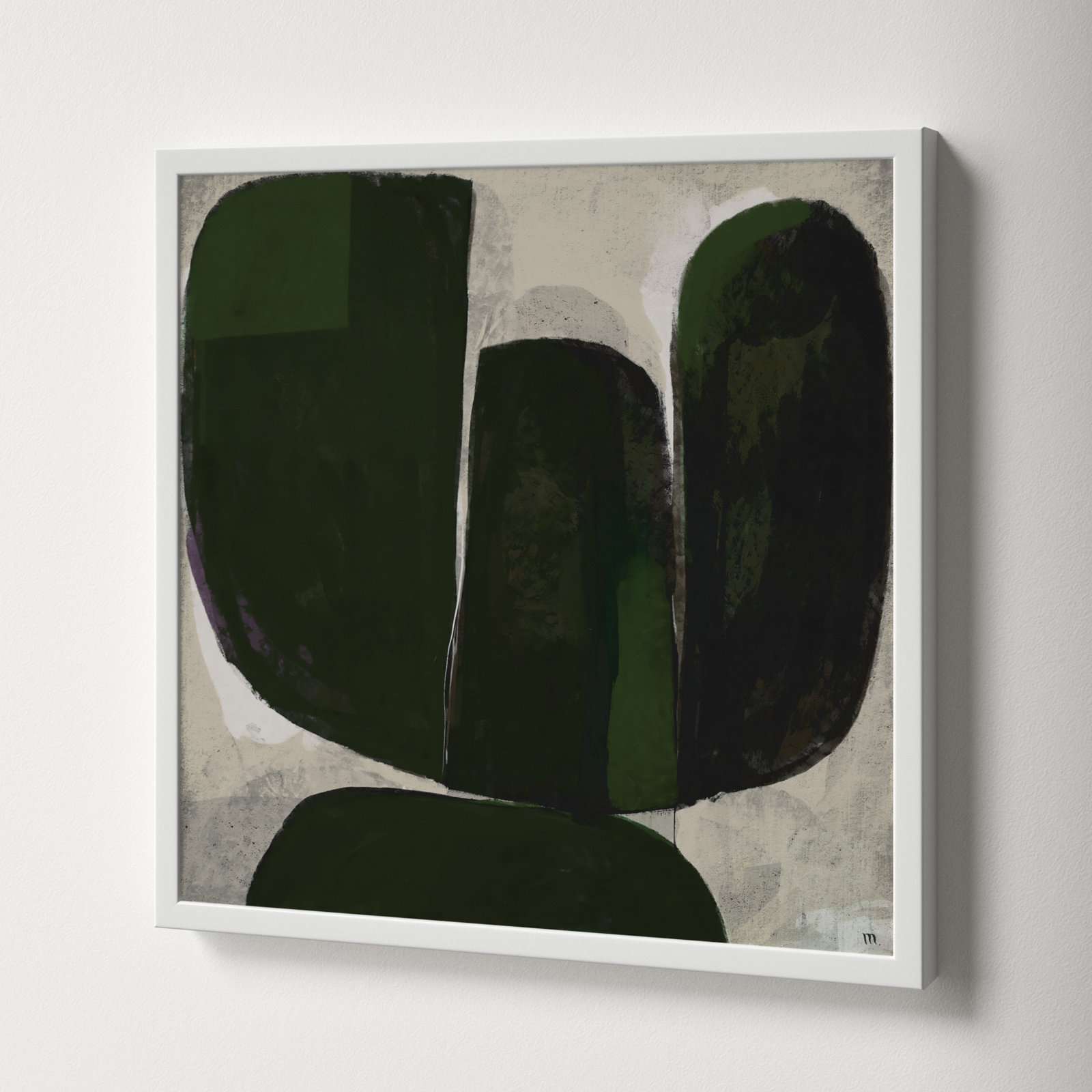 Succulent #6 by StudioM, 16" H x 16" W x 1.25" D, White