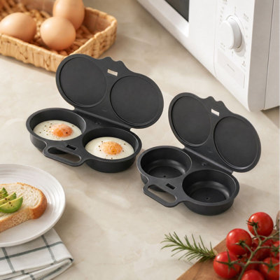 egg steamers 2 Pcs Microwave Egg Cooker Double Cavity Egg  Plastic Egg Boiler For  Egg Cooking Breakfast Making