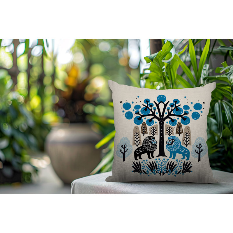 Coussin Comas, Carré 15 po, Turquoise