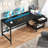 48" Small Computer Desk With Printer Shelf & Storage Shelves,Gaming Desk With LED Lights & Power Outlet,Reversible Corner Desk With Headphone Hook For Home Office-1699249294-1696975889