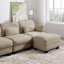 Canapé d'angle modulaire capitonné avec pouf amovible