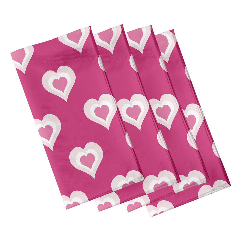 Serviette Saint-Valentin, L 18 po x L 18 po, Fuchsia