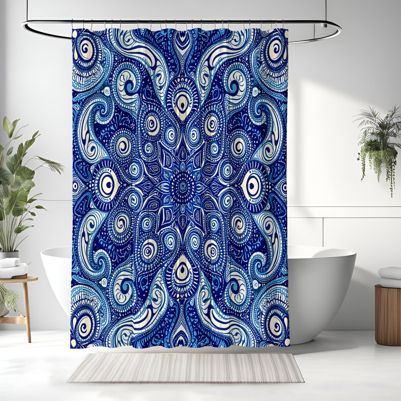 Rideau de douche avec tapis de bain, H 72 po x l 70 po