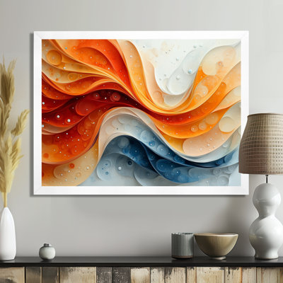 Fugue abstraite blanche et bleue en couleur IV - Spirales abstraites, art mural pour le salon