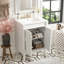 Meuble-lavabo 24 po avec lavabo supérieur, meuble de rangement moderne à 2 niveaux, meuble-lavabo simple, grandes tablettes de rangement-1217485086
