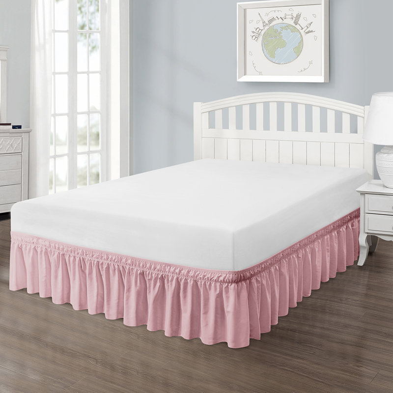 Ruffled Wrap Around Bed Skirt, Rose