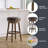 Carstens Wood Backless Adjustable Height Swivel Stool With Round Seat, Light Walnut With Chocolate Brown