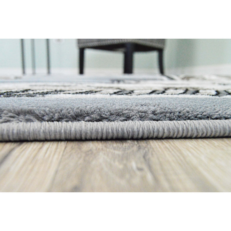 Ramsel 3D Traditional Oriental Floral Sand Power Loomed GrayTaupe  Area Rug, Rectangle 2'6'' x 4'