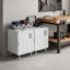 Armoire de rangement en métal blanc mat avec porte et tablette réglable-837070274