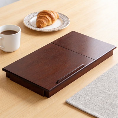 Bureau pour ordinateur portable réglable avec tiroir de rangement - table-plateau pliante portative pour ordinateur portable, petit-déjeuner, lecture et travail