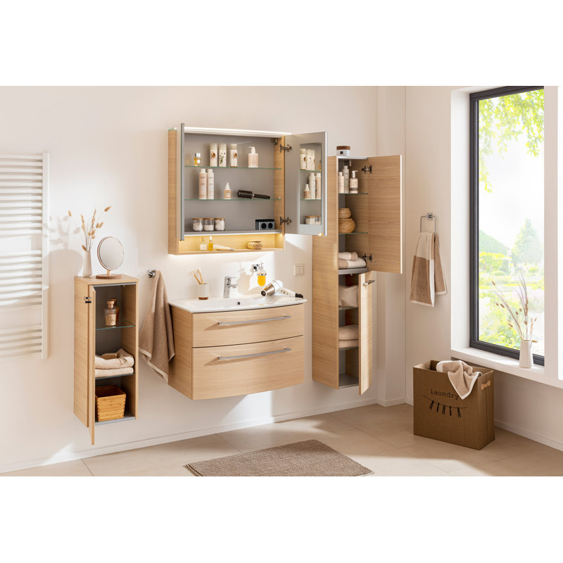 Bathroom Cabinet, Beige/Brown, Stop on the right