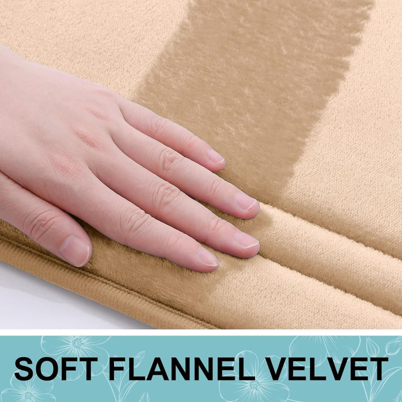 Extra Soft Thick Memory Foam Quick Dry Bath Mat, Beige