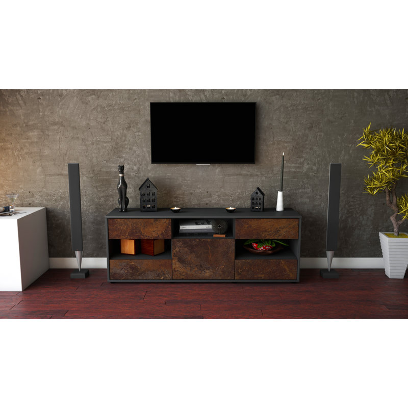 Yarger TV Stand, Rust / Matte Anthracite
