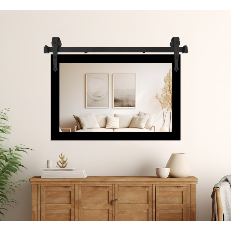 Conner Rea Flat Wall Mirror, 22" x 27", Glossy Black