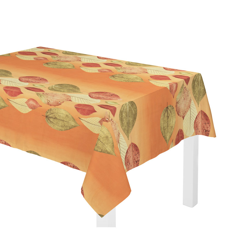 Poppy Tablecloth, Green/Orange, 130cm W x 160cm L