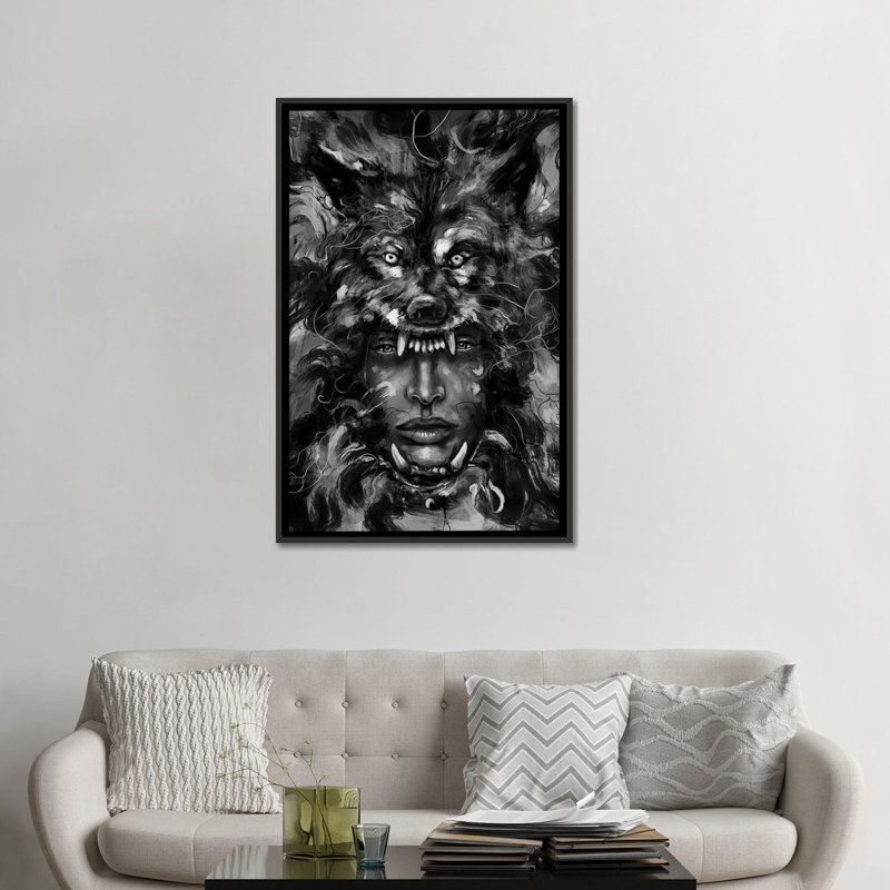 «Empress Wolf», impression sur toile, H 60 po x l 40po x P 1,5 po, Toile avec cadre noir, Pas de tapis
