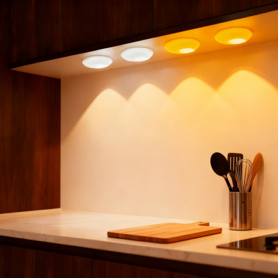 Dimmable Puck Lights With Remote Control,Rechargeable Cabinet Motion Sensor Lights With 3 Color