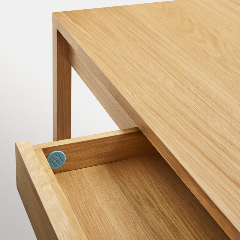 Open Plan Writing Desk, 30" H x 54" W x 25" D, White Oak