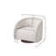 Beige Bouclé Swivel Chair With Walnut-Finished Solid Wood Base-1312594914