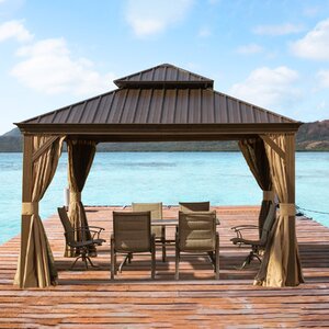 Aluminum Galvanized Steel Patio Gazebo with Double Roof