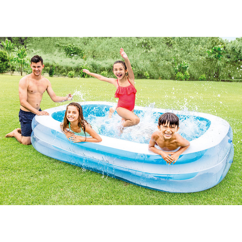 Plastic Rectangle Inflatable Pool 21.96'' H x 69'' W x 102.96'' L