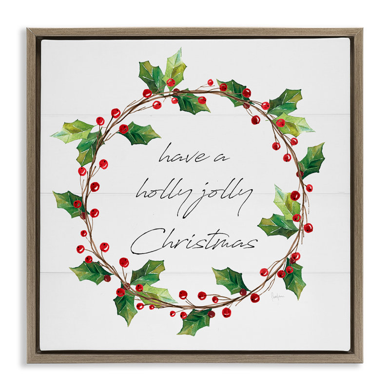 Art de giclée de Noël saisonnier par Livi Finn, H 18 po x l 18 po, Cadre flottant orme Montalcino