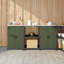  Kitchen Storage Set With Shelf 3 Pcs Black 180 X 50 X 92 Cm-388433665