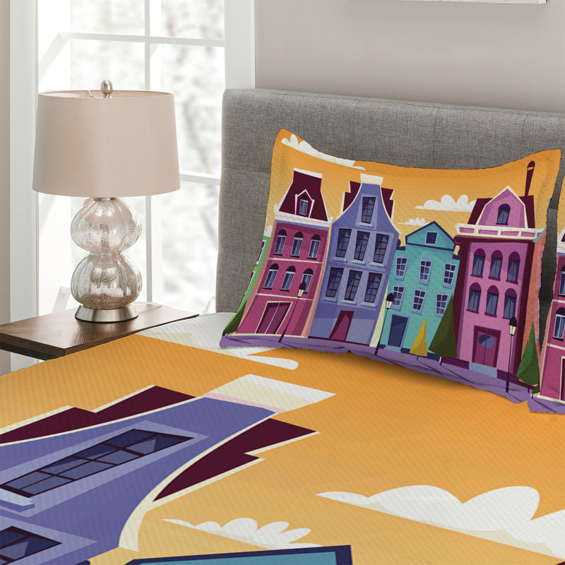 Polyester Coverlet, King Bedspread + 2 Shams